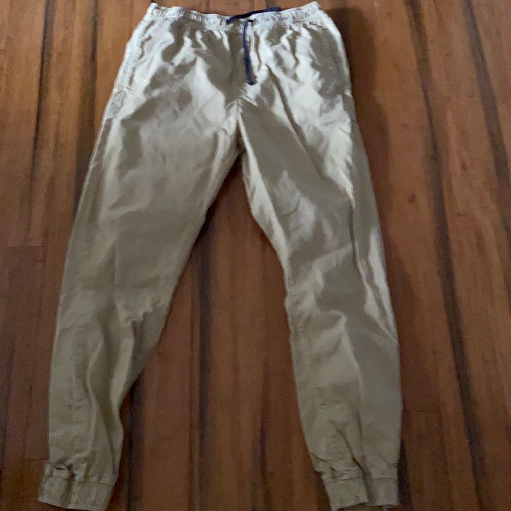 Like new Dark tan cotton twill joggers